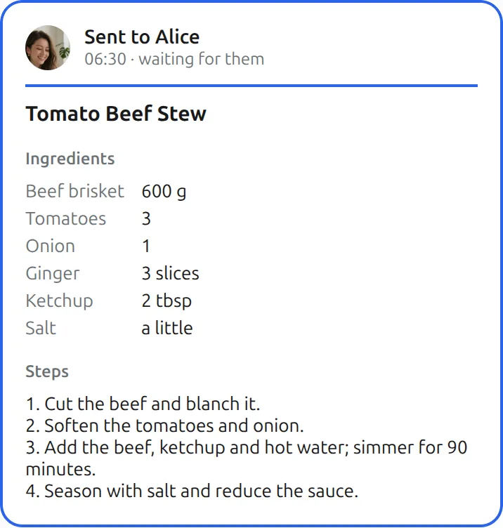 The Mushare card in Your Muse: Send this stew recipe to Alice